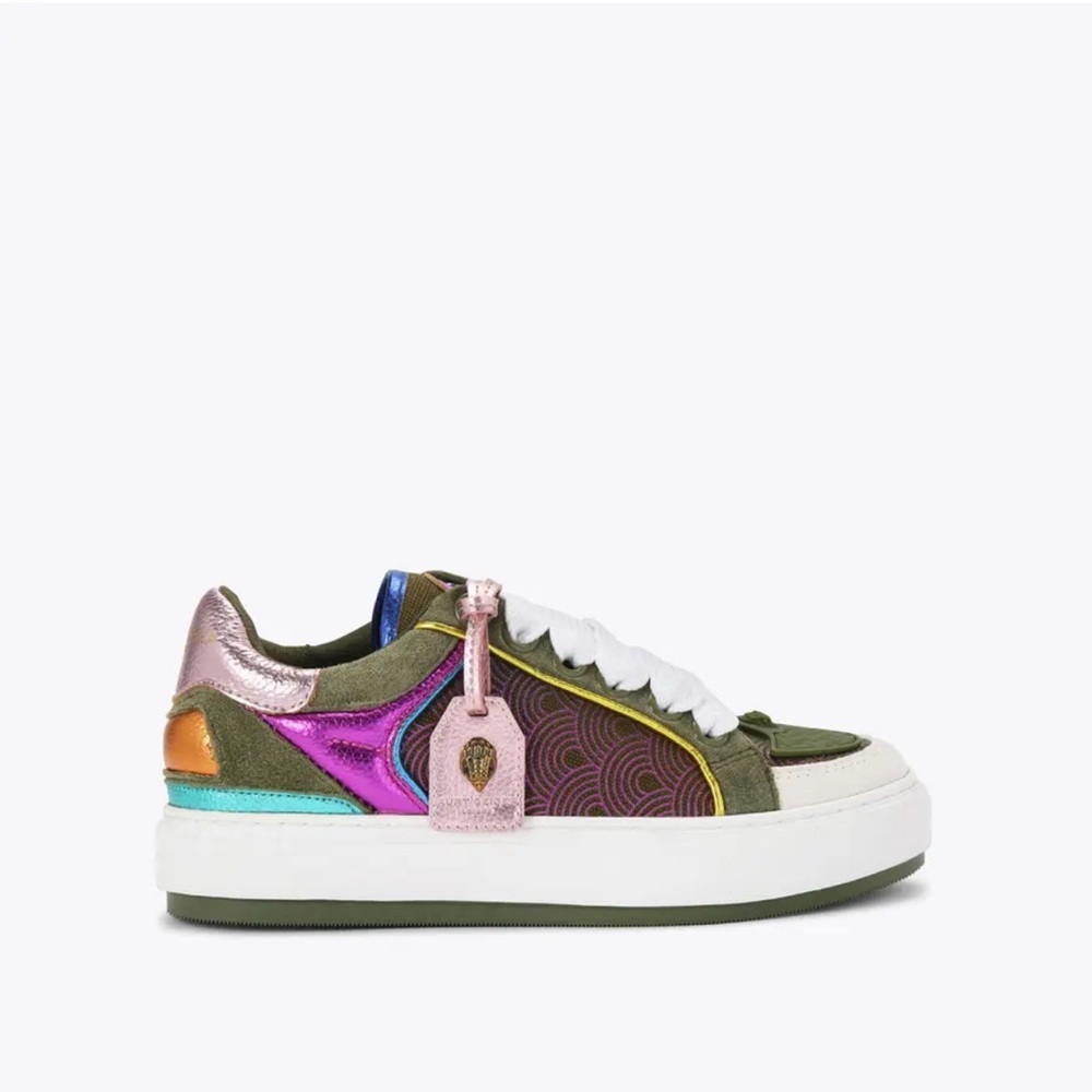 Kurt Geiger Green and Pink Sneakers Premium Design